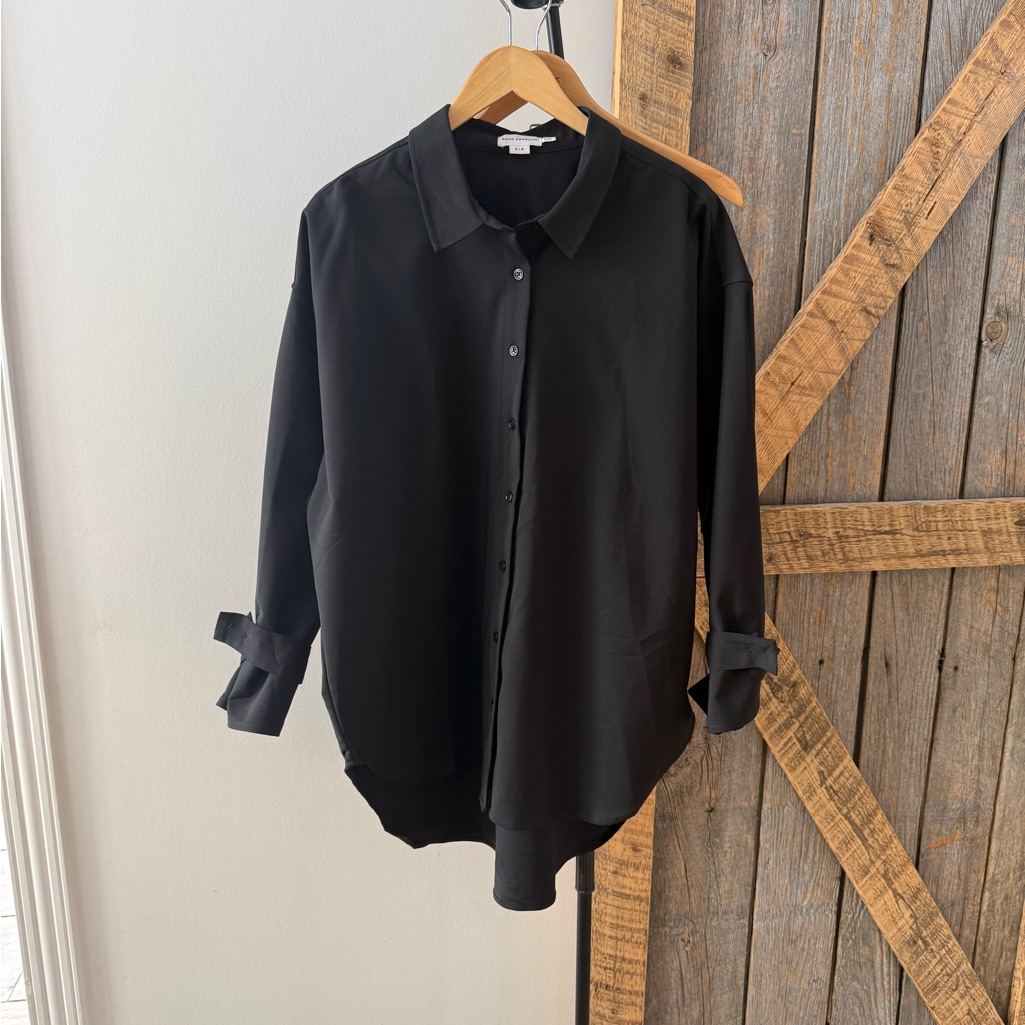 Good American Black Button Down - Size 5/6